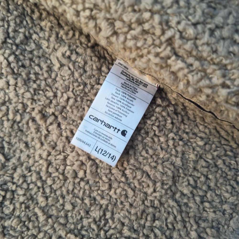 Carhartt Sherpa Shearling Trim Barn Coat Womens S / Girls L Brown Ranch Workwear - Picture 10 of 10